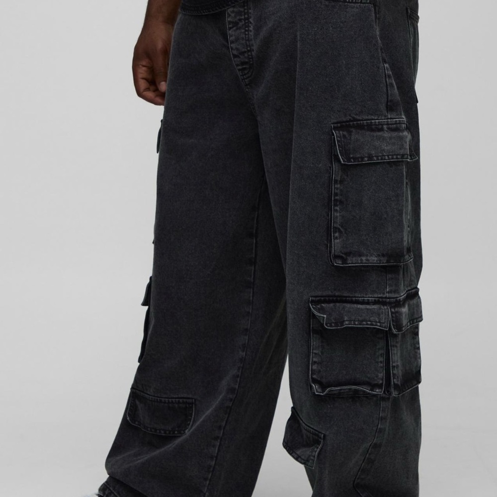 Boohoo Black Cargo Pants for Men